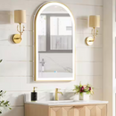 Roswell Estartit 24" x 40" Arched Aluminum Framed LED Wall Mirror