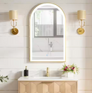Roswell Estartit 24" x 40" Arched Aluminum Framed LED Wall Mirror
