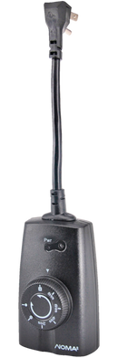 Minuterie extérieure NOMA à cellule photoélectrique, capteur crépusculaire avec compte à rebours, 1 prise de terre, noire