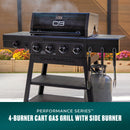 Performance Series™ FlavorMax™ 4 Burner Cart Gas Grill BBQ with Side Burner