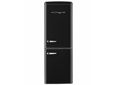 Unique 22 inch 7 cu Retro Bottom Mount Fridge UGP-215L B AC - Midnight Black - Scratch and Dent