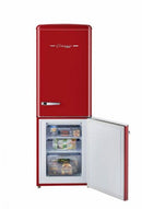 Réfrigérateur rétro unique de 22 pouces (7 pi³) à congélateur inférieur UGP-215L R AC - Rouge bonbon - Rayures et bosses 