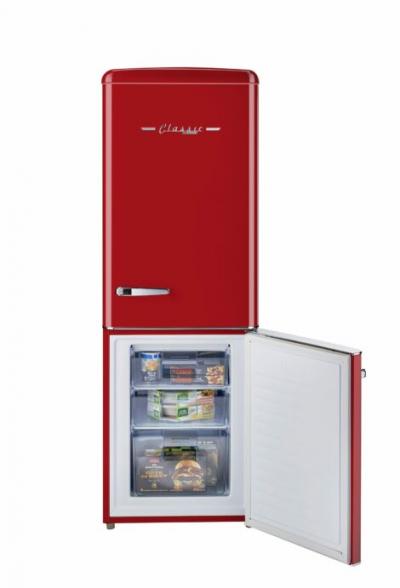 Unique 22 inch 7 cu Retro Bottom Mount Fridge UGP-215L R AC - Candy Red - Scratch and Dent