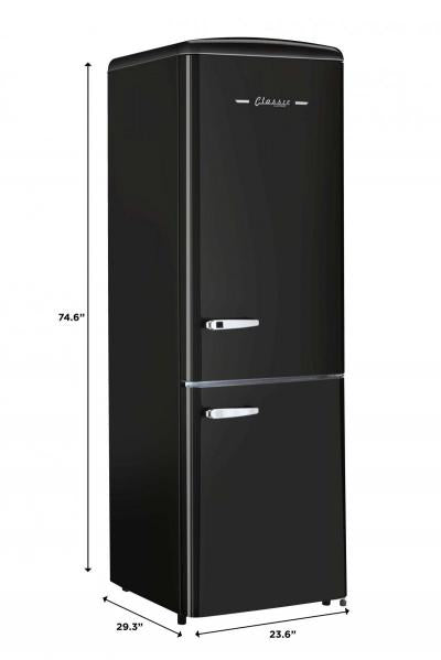 Unique 24 inch 12 cu Retro Bottom Mount Fridge UGP-330L B AC - Midnight Black - Scratch and Dent