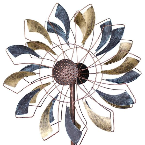 Sunnydaze Metallic Pinwheel Powder-Coated Iron Wind Spinner HB-189 - Like New
