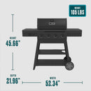 Performance Series™ FlavorMax™ 4 Burner Cart Gas Grill BBQ with Side Burner