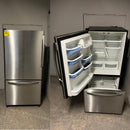 Used GE 33" Stainless Steel Counter-Depth Bottom Mount Fridge