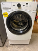 Used Amana 27" White Front Load Washer with Pedestal