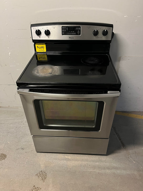 Used Amana Stainless Steel Glass Top Range