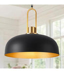 Black & Gold 17.72" Dome Pendant Light