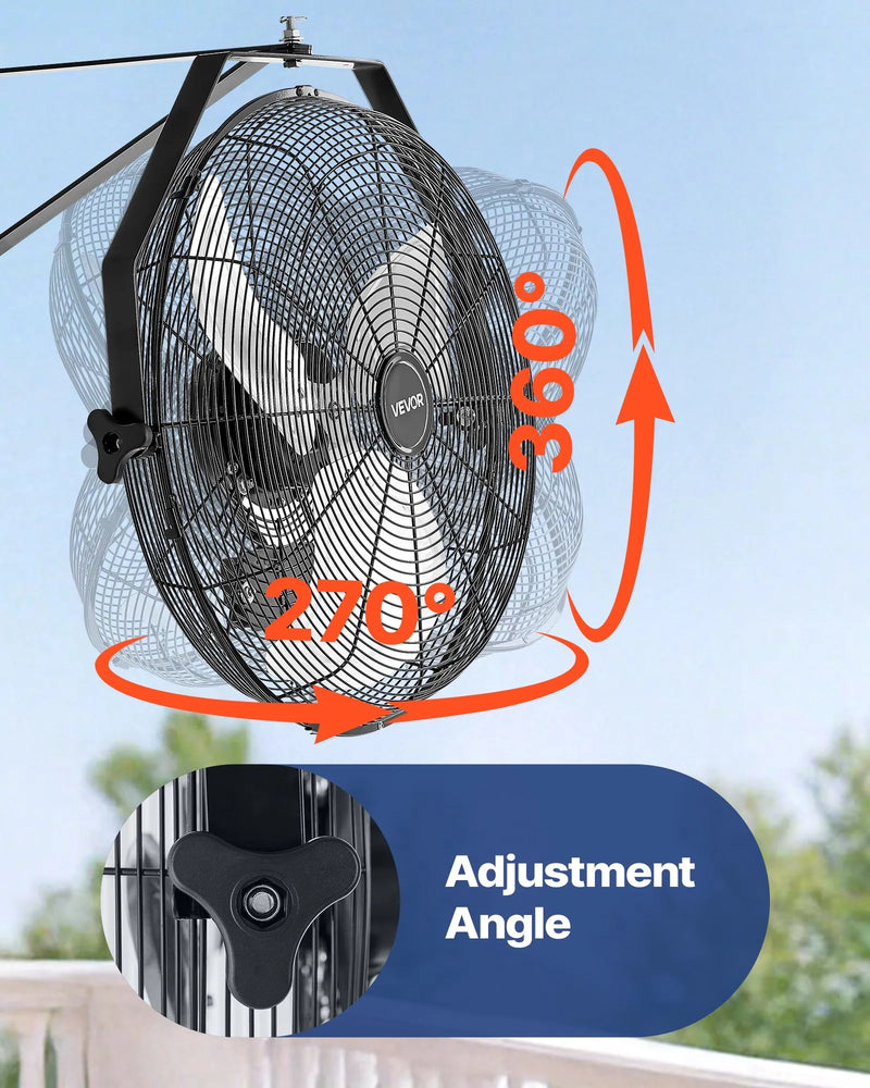 VEVOR 18 Inch Industrial Wall Mount Fan 3 Speed 4000 CFM VV-BGSFS18 - Refurbished