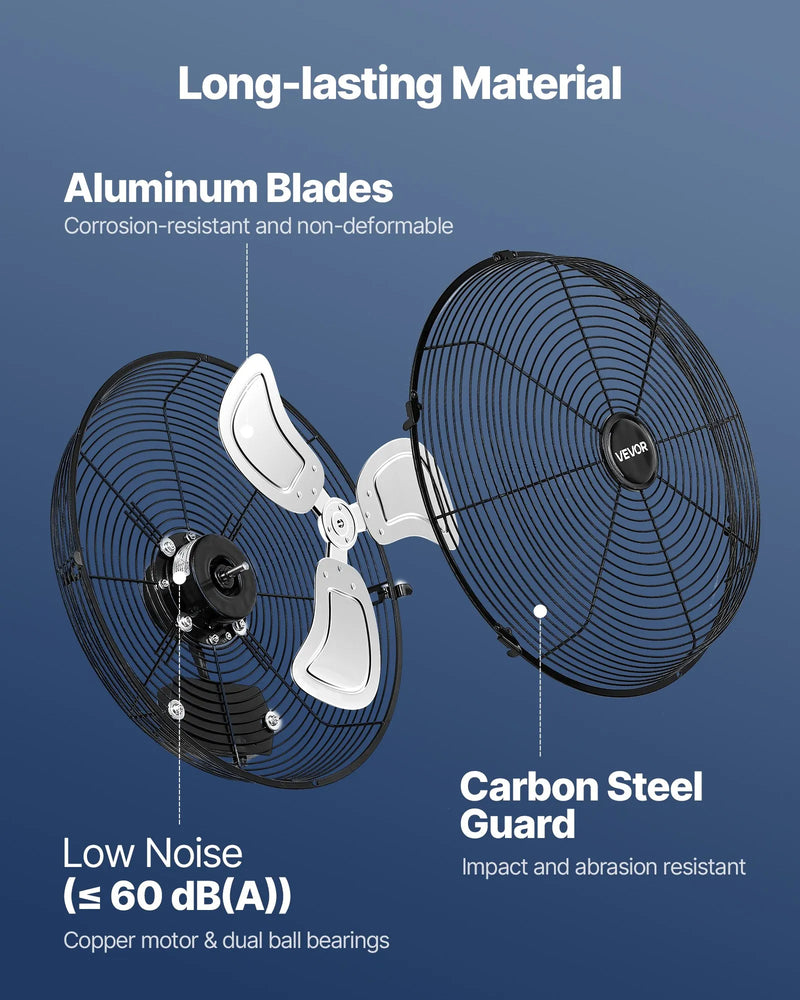 VEVOR 18 Inch Industrial Wall Mount Fan 3 Speed 4000 CFM VV-BGSFS18 - Refurbished