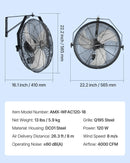 Ventilateur mural industriel VEVOR 18 pouces, 3 vitesses, 4000 CFM VV-BGSFS18 - Remis à neuf 