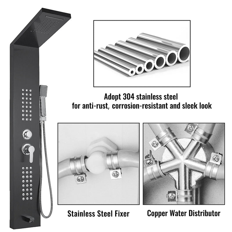 Vevor 5 in 1 Stainless Steel Shower Panel System *Missing Brackets* SP5 - Refurbished