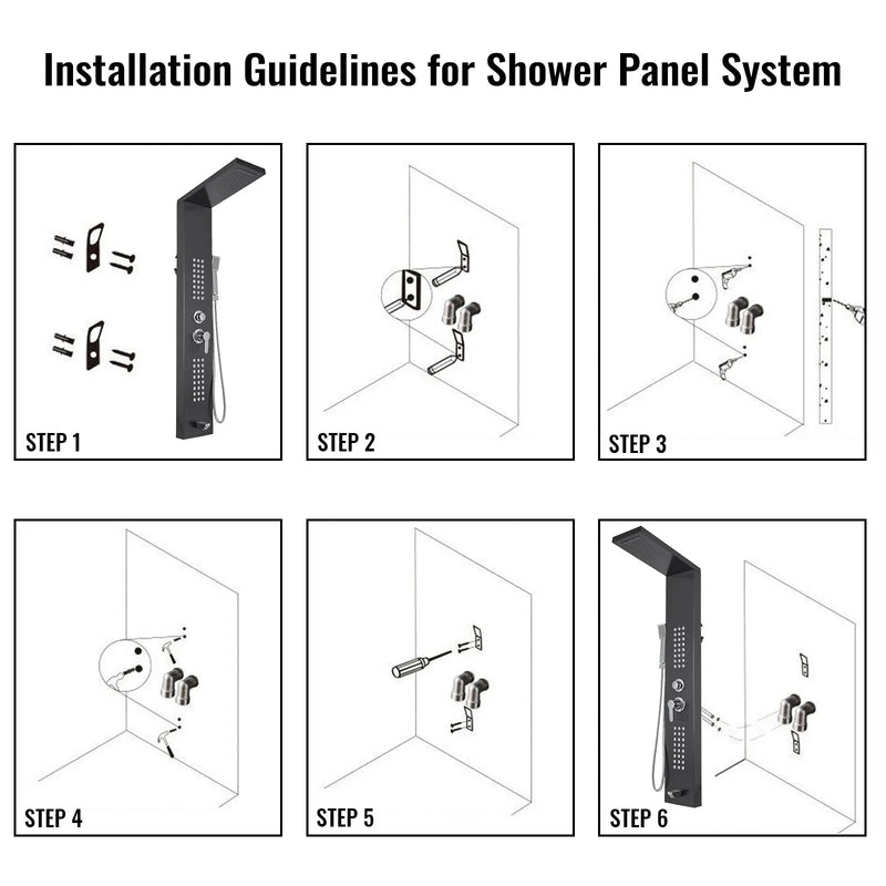 Vevor 5 in 1 Stainless Steel Shower Panel System *Missing Brackets* SP5 - Refurbished